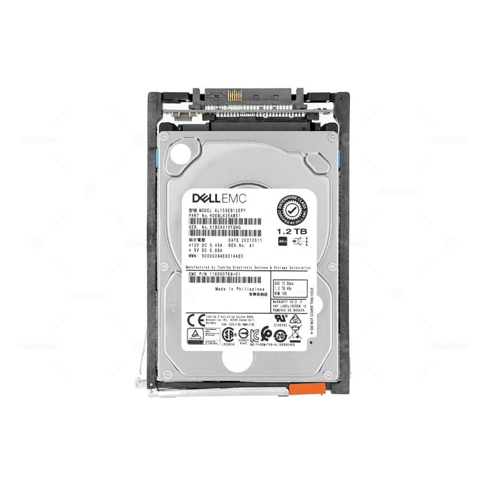 005053153  EMC HDD 1.2TB 10K SAS 12G 2.5" SFF FOR UNITY XT 380 480 680 880